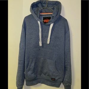 Superdry grey/blue hoody size large.